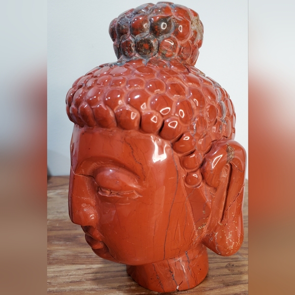 3.3 lbs Red Jasper Crystal Buddha Head, 6 inches - Picture 4 of 15